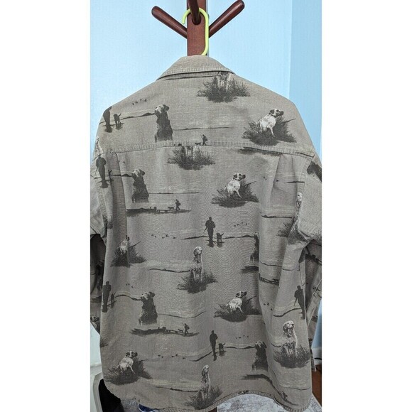 Columbia Green River Lodge Retriever Dogs Hunting Long sleeve shirt Size .M - Picture 9 of 12